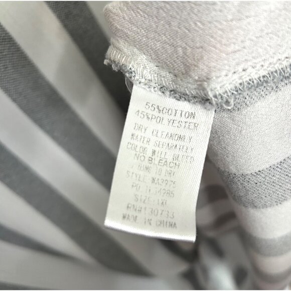 Umgee Gray and White Stripe Top / Vertical Stripe Collared Tunic / Plus Size 1X - Picture 7 of 7